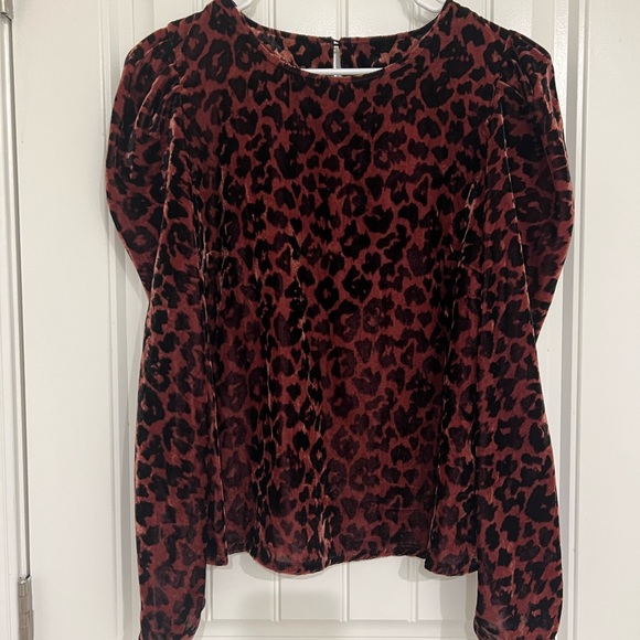 Anthropologie Dolan Charley Leopard Velvet Top - Picture 4 of 6
